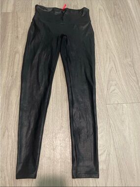 Black High-Waist Faux Leather Leggings